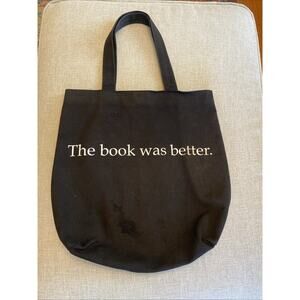 BARNES & NOBLE Black Canvas Book Market Bag- THE BOOK WAS BETTER-